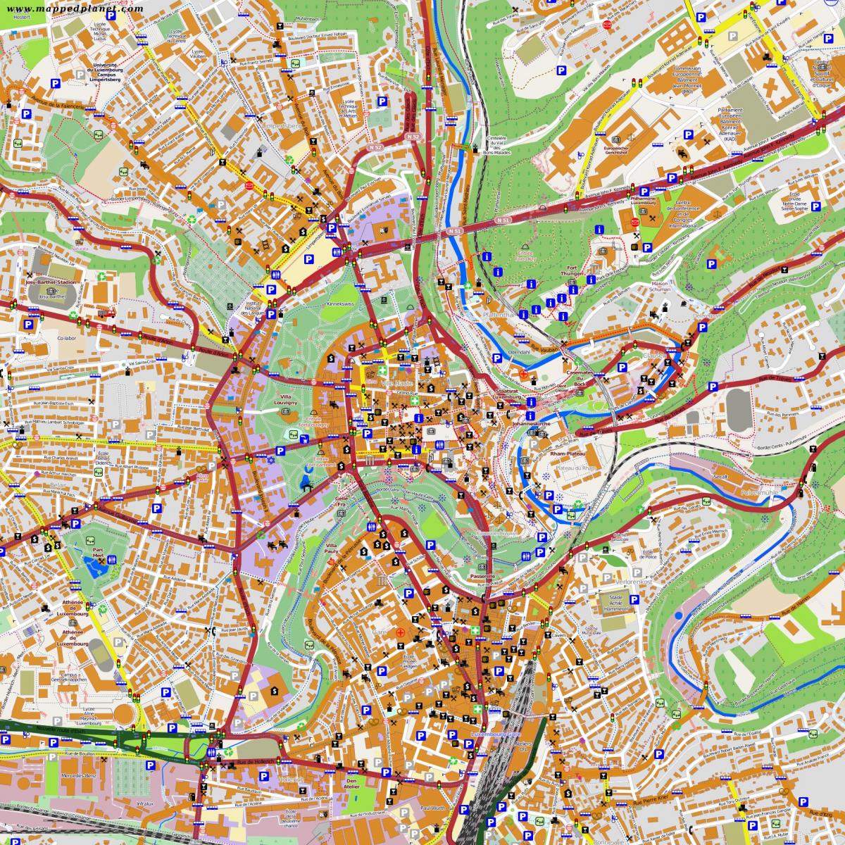 نقشہ لکسمبرگ کے شہر کے مرکز