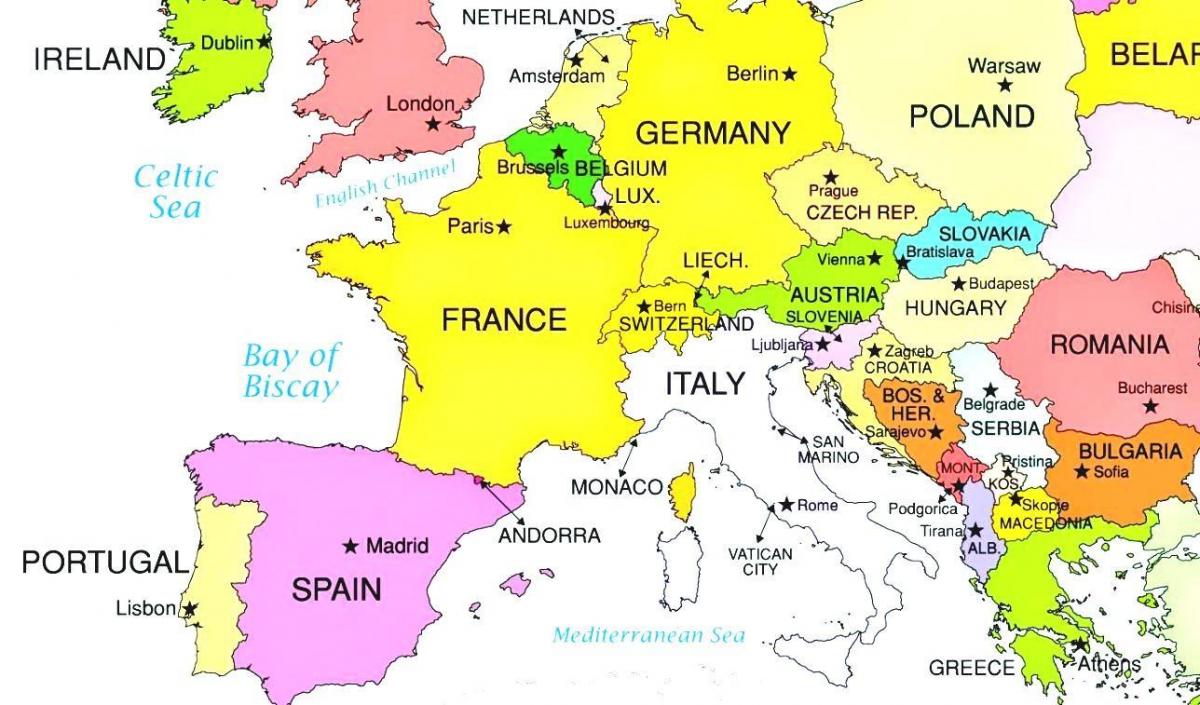 یورپ کا نقشہ دکھا لکسمبرگ
