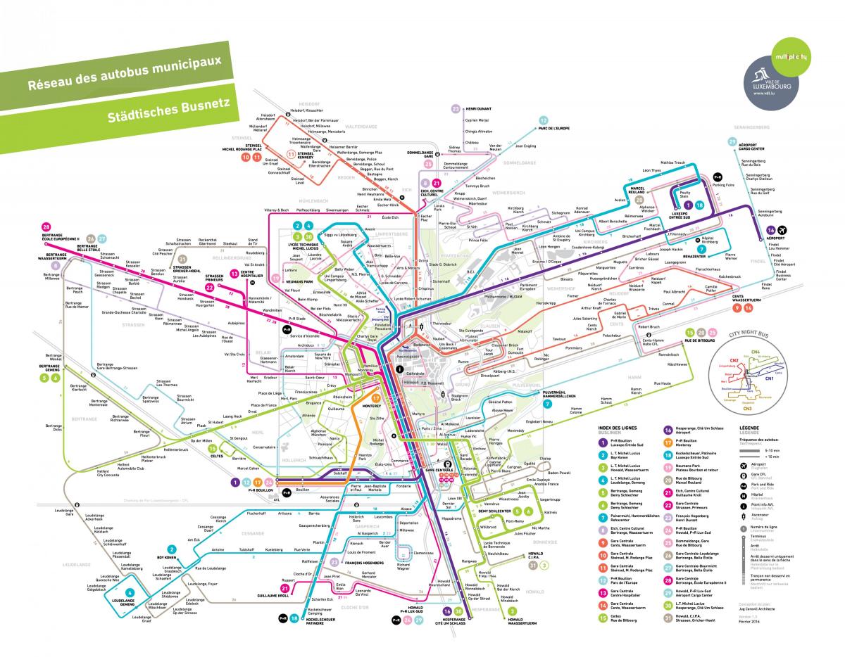 نقشہ لکسمبرگ کے عوامی نقل و حمل